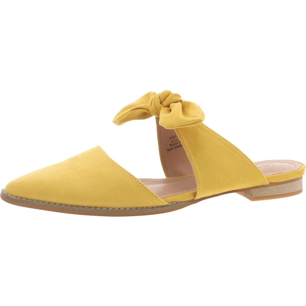 Journee Collection Yellow Mules with Bow Detail